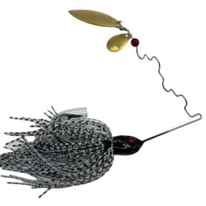 A patented arm that causes vibrations and movement in the water to attract fish. Comes with single blade OR double-blade options. Available as 3/8ths oz lure or 1/2 oz lure size.